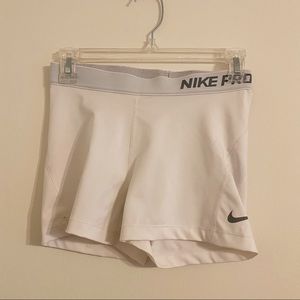 Nike Pro Dri-Fit white short Biker shorts